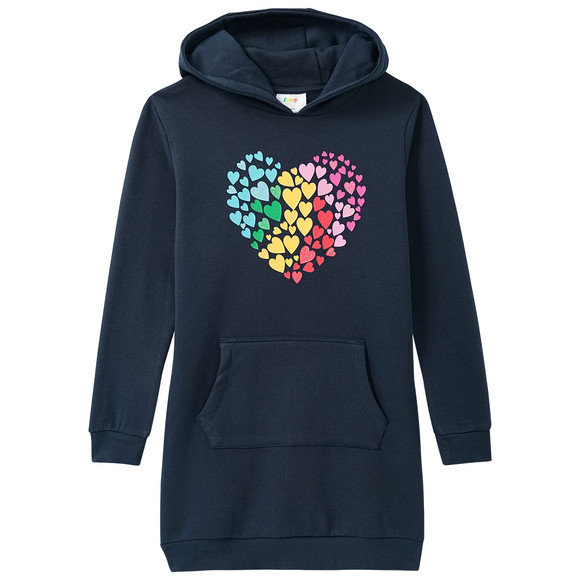 Meisjes sweatjurk met hartjesprint
