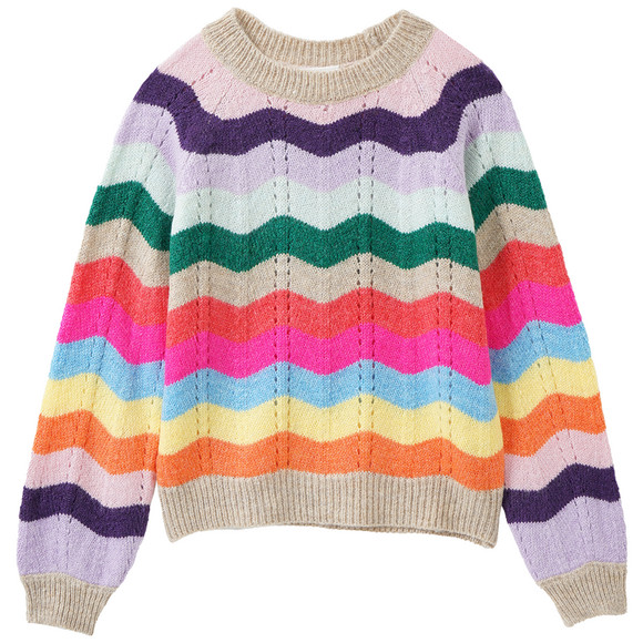 Mädchen Strickpullover mit Streifen