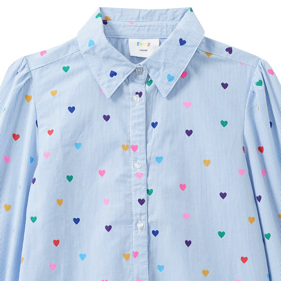 Meisjes shirt blouse met hart all-over