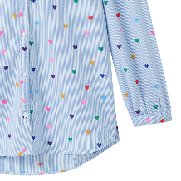 Meisjes shirt blouse met hart all-over