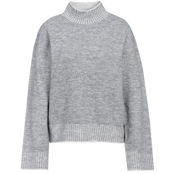 Dames gebreide trui met opstaande kraag