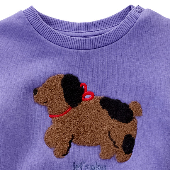 Baby sweatshirt met honden applicatie