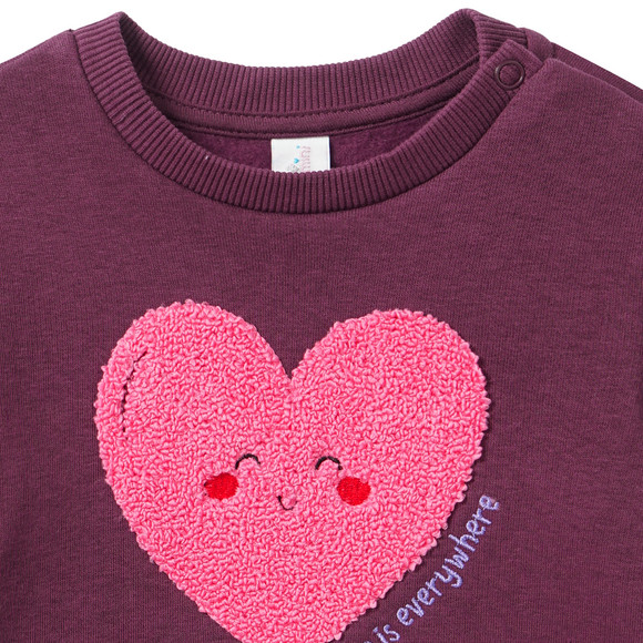 Baby Sweatshirt mit Herz-Applikation