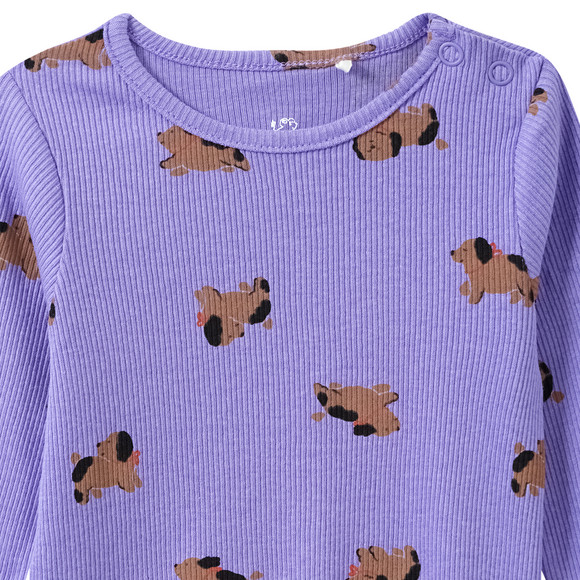 Baby shirt met lange mouwen en hond all-over