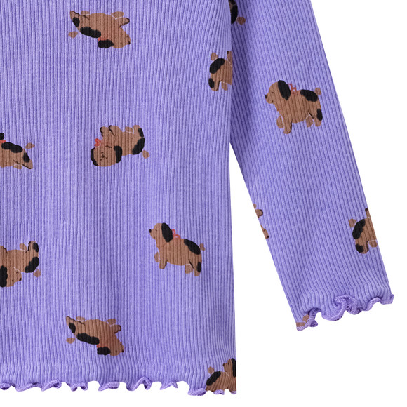 Baby shirt met lange mouwen en hond all-over