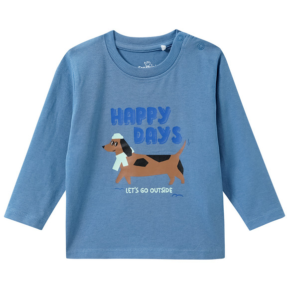 Baby Langarmshirt mit Dackel-Print
