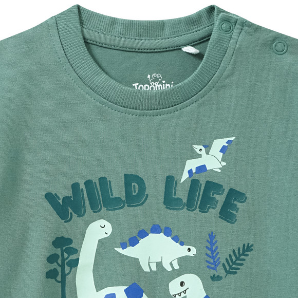 Baby shirt met lange mouwen en dino-print