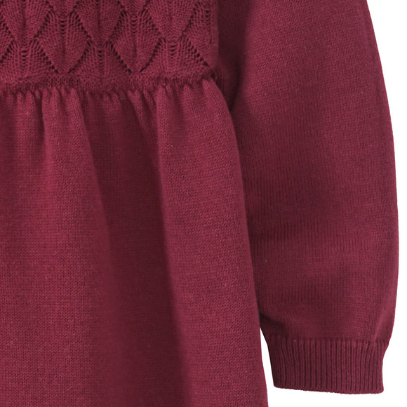 Gebreide meisjesjurk met honingraatstructuur