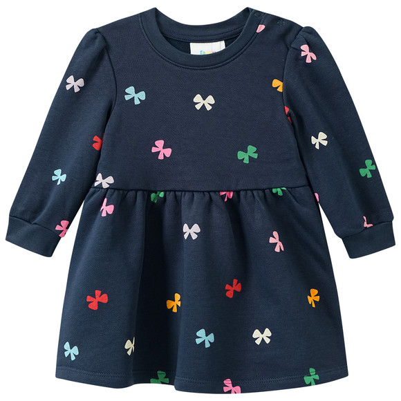 Baby sweatjurk met all-over print donkerblauw