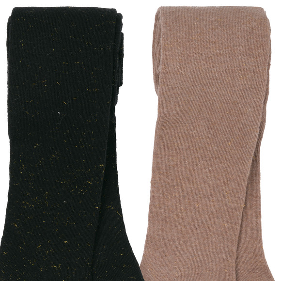2 Mädchen Strumpfhosen mit Glitzer-Effekt