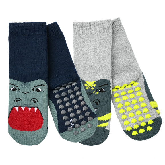 2 Jungen Stoppersocken mit Dino-Motiven