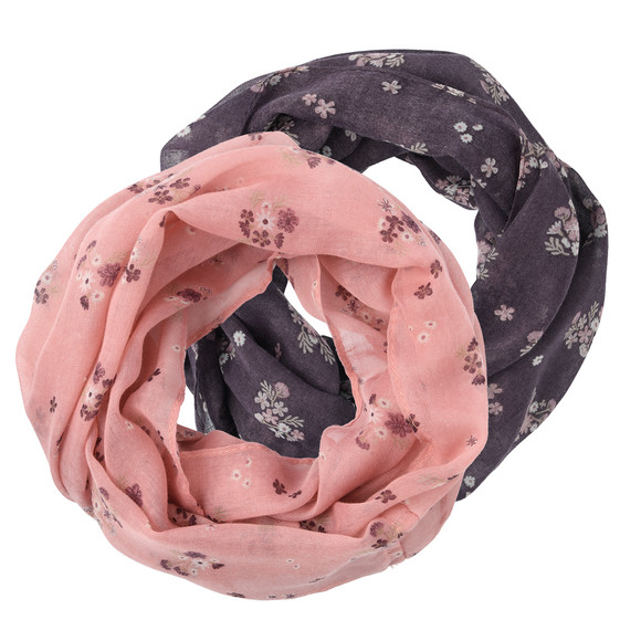 2 meisjessjaals met bloemmotief