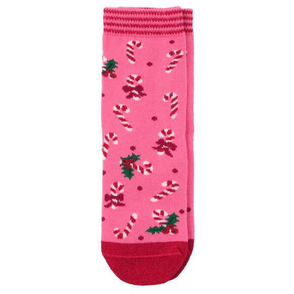 1 paar Kerstsokken met glitter voor Meisjes