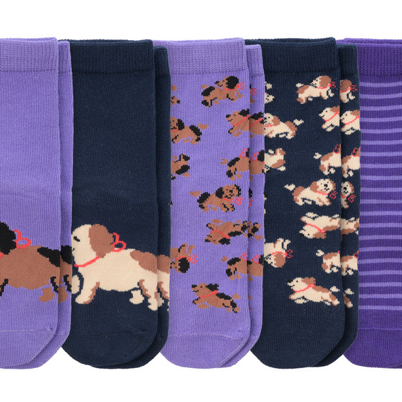 5 paar meisjessokken met biologisch katoen