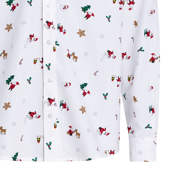 Heren kerstshirt met all-over dessin