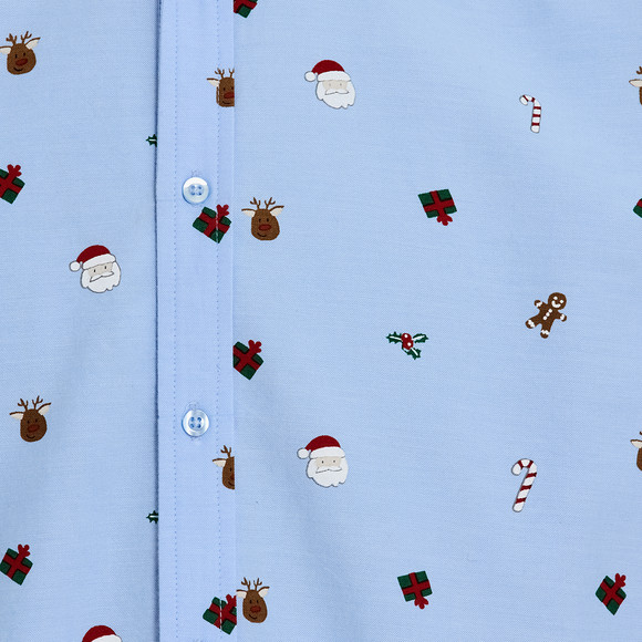 Heren kerstshirt met all-over dessin