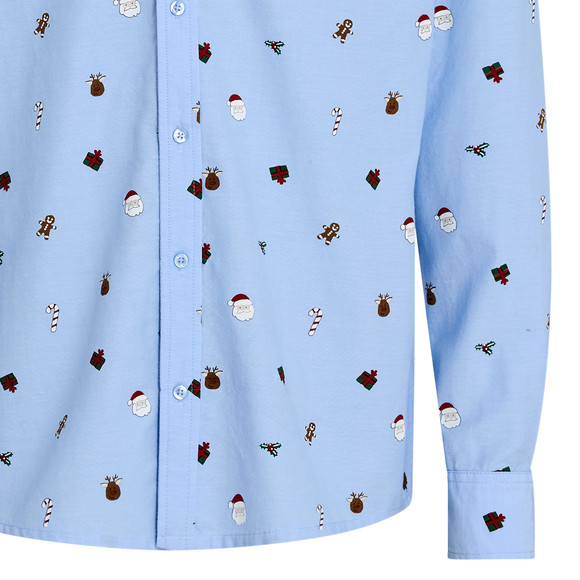 Heren kerstshirt met all-over dessin