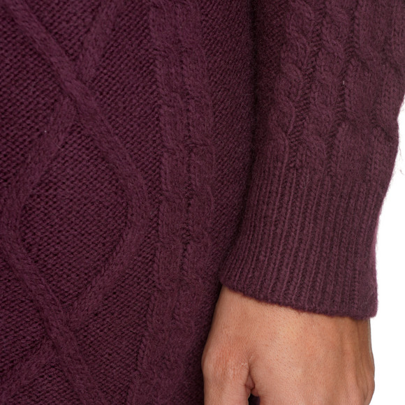 Dames gebreide jurk met kabelpatroon