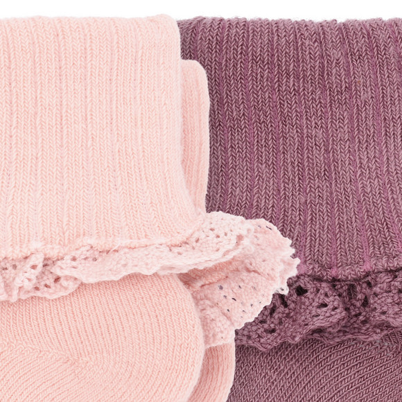 2 Paar Baby Socken mit Rüschen