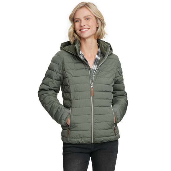 Dames gewatteerd jack met capuchon