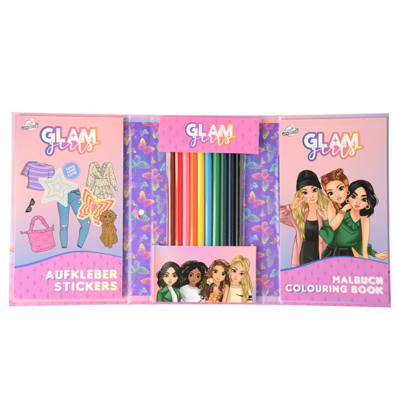 Glam Girls Mal- und Sticker-Set