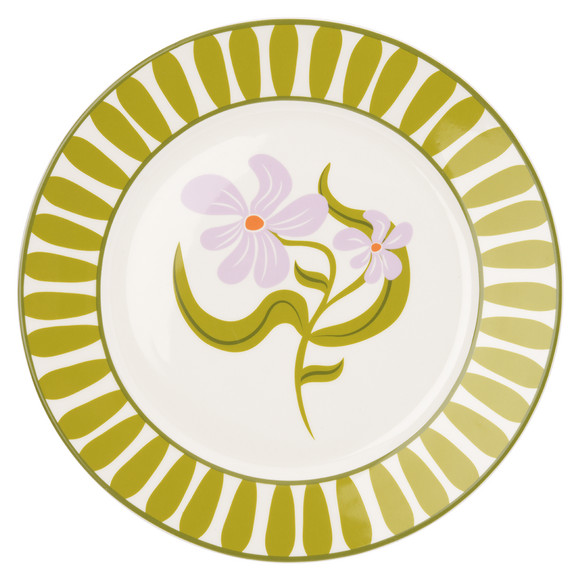 Groot bord met bloemmotief