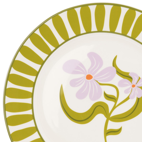 Groot bord met bloemmotief