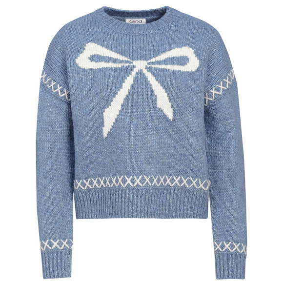 Damen Strickpullover mit Schleifen-Muster