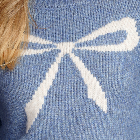 Damen Strickpullover mit Schleifen-Muster