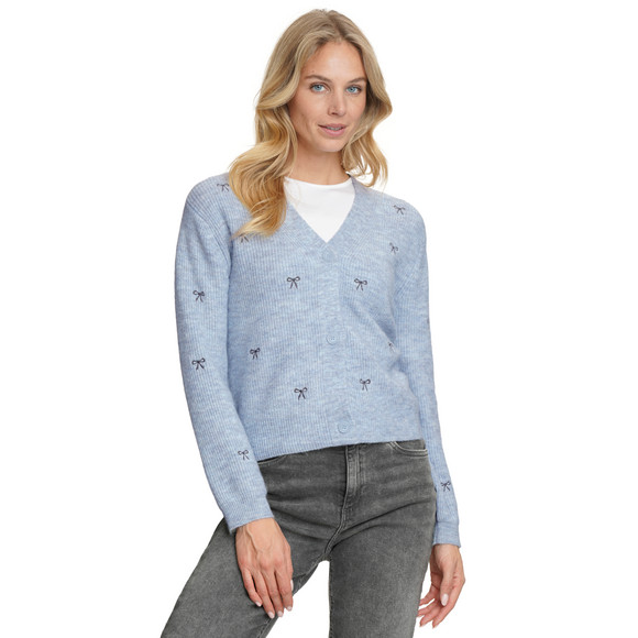 Damen Strickjacke mit Schleifen-Allover