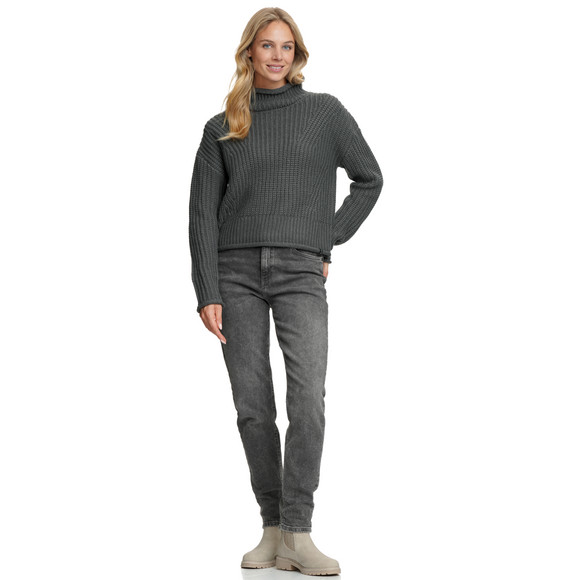 Damen Strickpullover mit Stehkragen