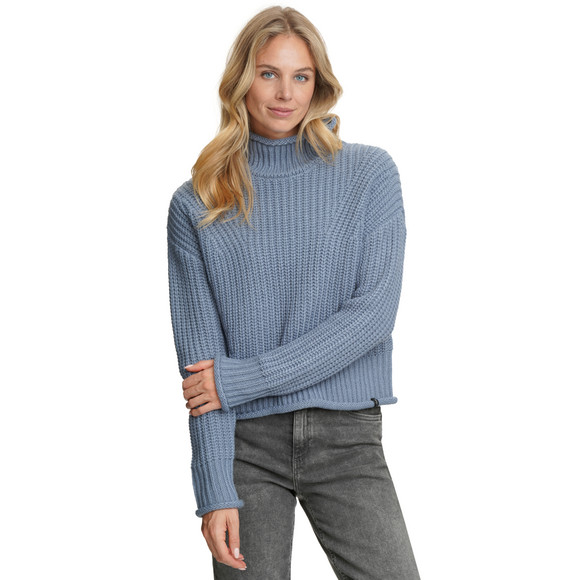 Damen Strickpullover mit Stehkragen