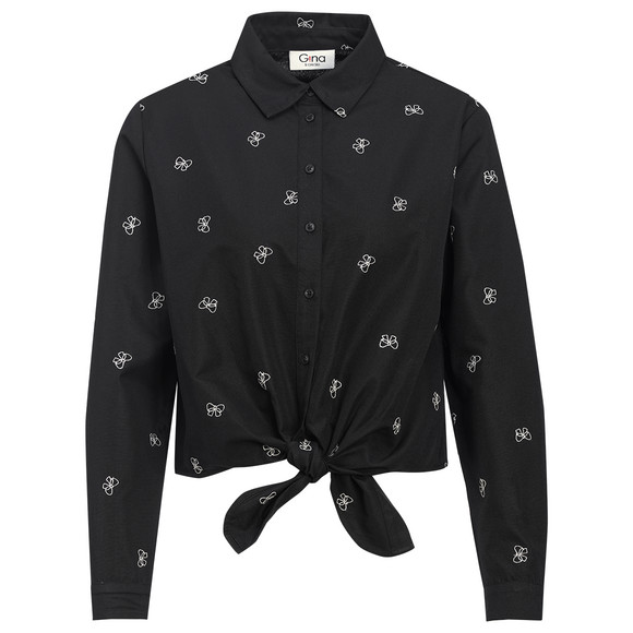 Overhemdblouse voor dames met knoopdetail