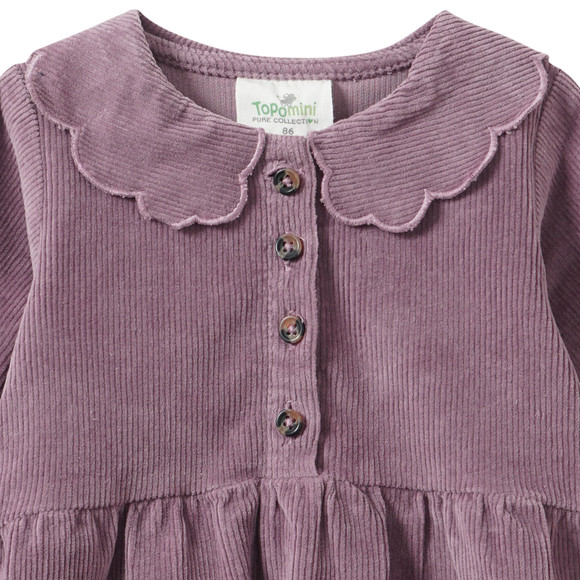 Mädchen Cordkleid mit Bubikragen
