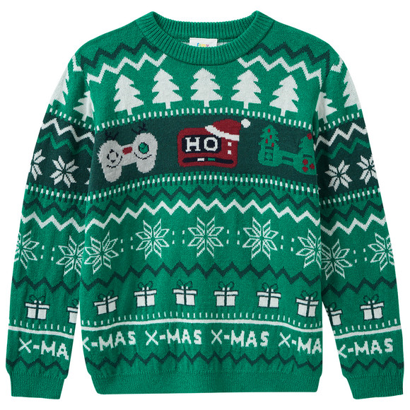 Kersttrui voor jongens met all-overmotief