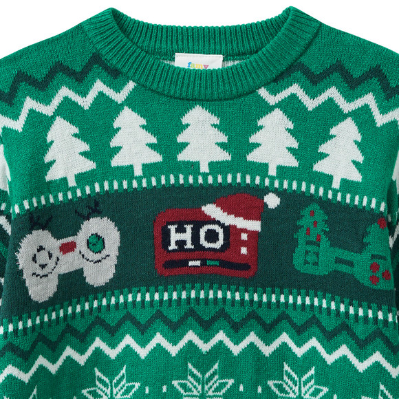 Kersttrui voor jongens met all-overmotief