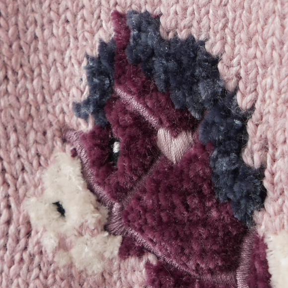 Baby Strickpullover mit Schaukelpferd-Motiv