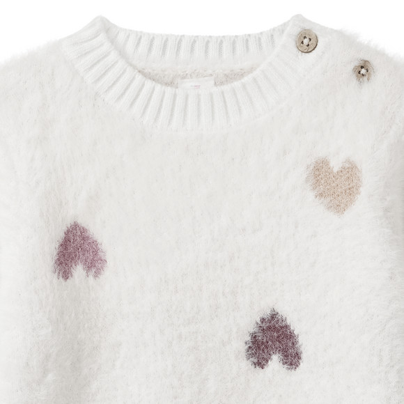 Gebreide trui voor baby’s met hartjes