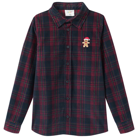 Jungen Weihnachtshemd mit Stickerei