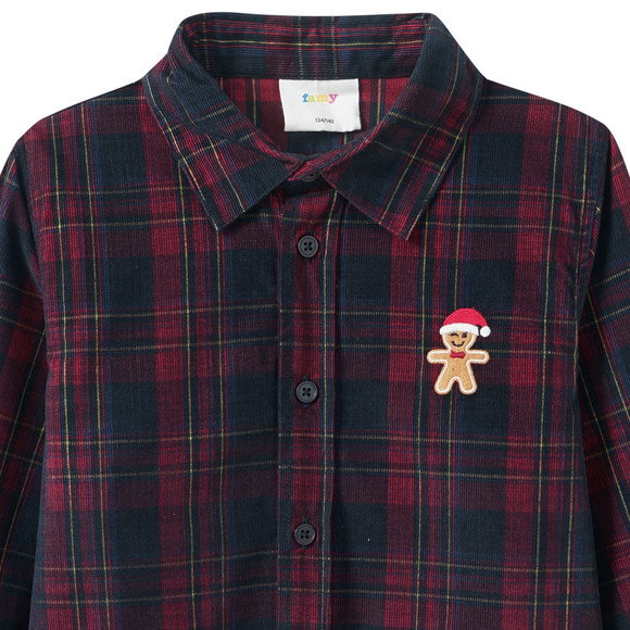 Jungen Weihnachtshemd mit Stickerei