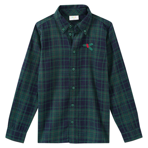 Jongens' kerstshirt met borduursel