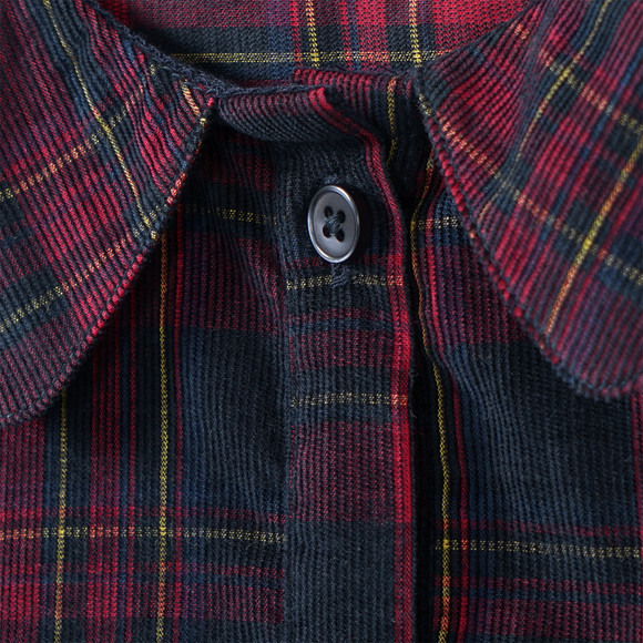 Meisjes jurk in ribfluweel met pofkraag