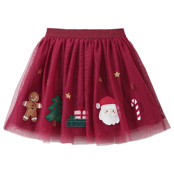 Meisjes kerstrok met applicaties