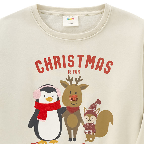 Mädchen Weihnachtssweatshirt mit Print