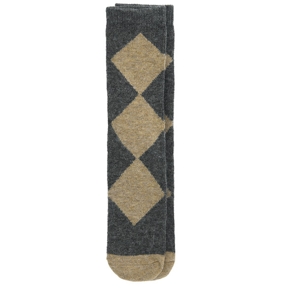 1 Paar Damen Socken mit Wollanteil dunkelgrau / braun