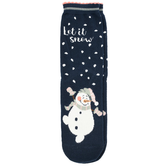 1 paar Sokken voor Dames met sneeuwpopmotief