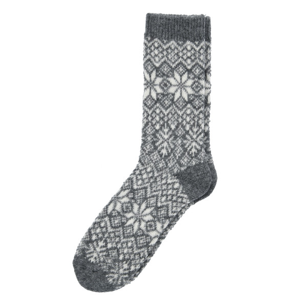 1 paar damessokken met wol grijs