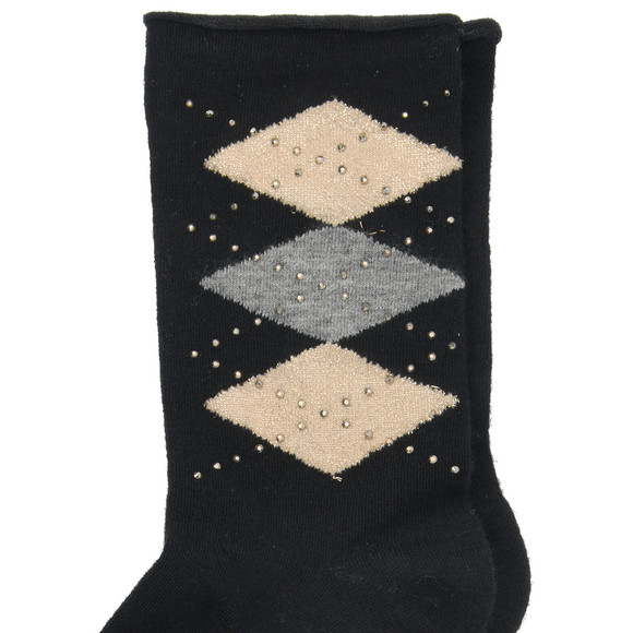 1 Paar Damen Socken mit Zier-Steinen