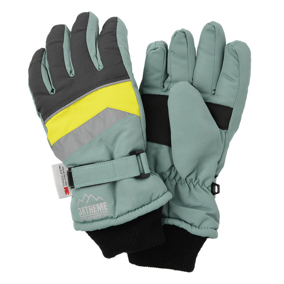 Jongenshandschoenen met kleurverdeler salie