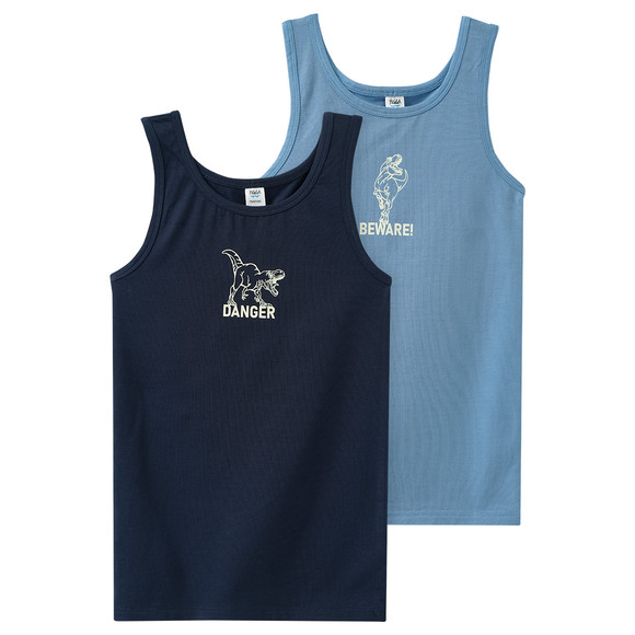 2 Jungen Unterhemden Glow in the dark Effekt